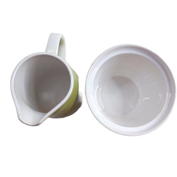 Vintage Mid Century Mikasa Green Cera Stone Creamer & Sugar‎ Bowl 3996 Japan - Picture 3 of 5